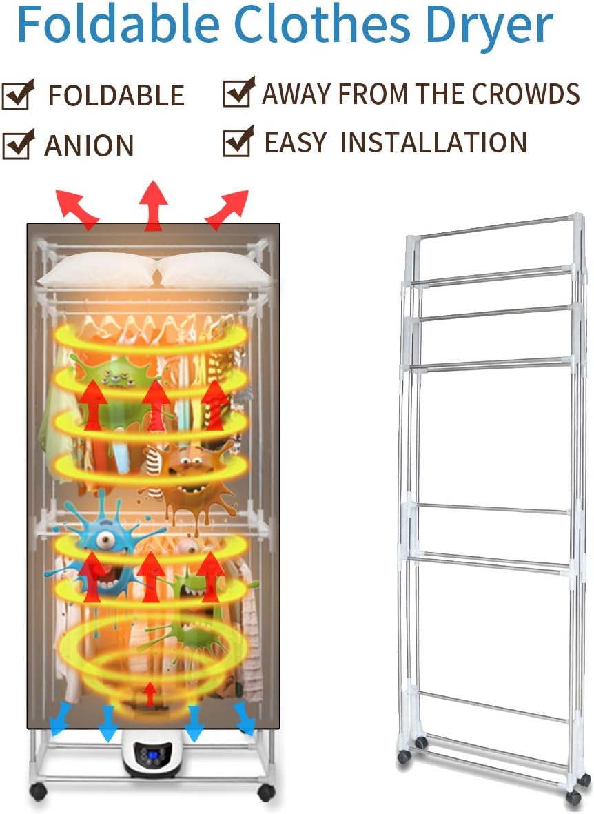 Kasydoff Clothes Dryer Portable 1.7 Meters Electric Foldable Clothes