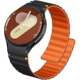 Adorve Magnetic Bands Compatible with Galaxy Watch 7 Band 6/5/4 (40mm 44mm), Galaxy Watch 6/4 Classic, Watch 5 Pro, 20mm No Gap Silicone Sport Loop Strap Wristband for Samsung Watch Bands Women Men