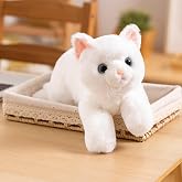 Yeqivo 19.7 Inches Realistic Cat Stuffed Animal &ndash; White Soft Plush Kitty Toy for Kids and Girlfriend, Cute Cat Plush for Birthday Gift