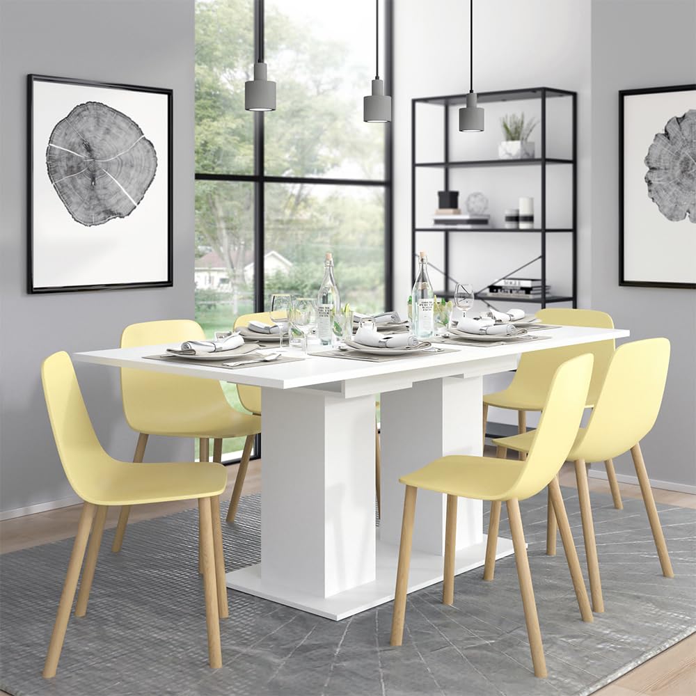Vicco Esstisch Dix, Weiß, 140 x 90 cm, mit klappbarer Tischplatte und ausziehbarem Gestell 4