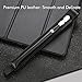 Meko 2Packs Stylus Pen Case Holder Sleeves for Apple Pencil(1st and 2nd Gen), Premium Genuine Leather Case Pouch Built-in Elastic Band for Stylus Pens - Black/Black