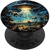 Alien Lover Flying Saucer UFO Abduction Dinosaur PopSockets Adhesive PopGrip