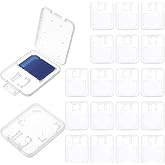 Clear Plastic Memory Card Case, 20 Pcs Transparent SD Card Case | Standard Memory Cards Holder Storage Boxes Compatible with Standard SD Cards, SDHC, SDXC, and TF Cards
