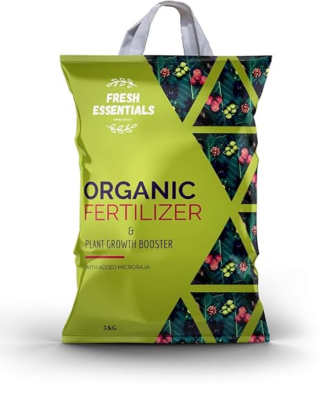 Fresh Essentials Organics Vermicompost Fertilizer Manure (5 KG) Enriched with Growth Booster Mycorrhiza & Trichoderma viride for Home garden, Indoor, outdoor, vegetables & flowering Plants | Organic NPK | All purpose plants fertilizer | Best for gardening, rose & potted plants