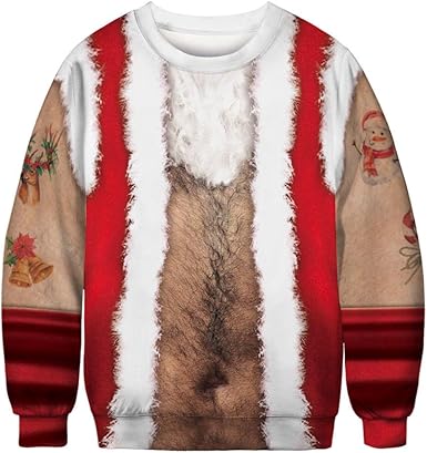 ugly christmas sweater chest hair