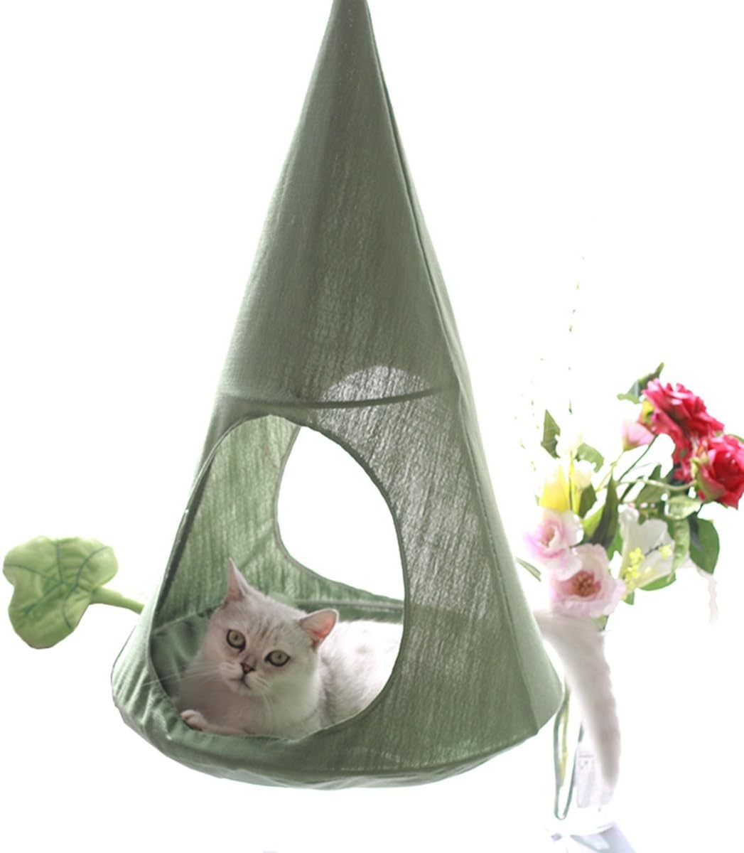 NSHK Cat Hammock Hanging Type Kitten Bed Detachable Pet Linen Sling Attic Multi-useage Breathable Loft for Summer Living