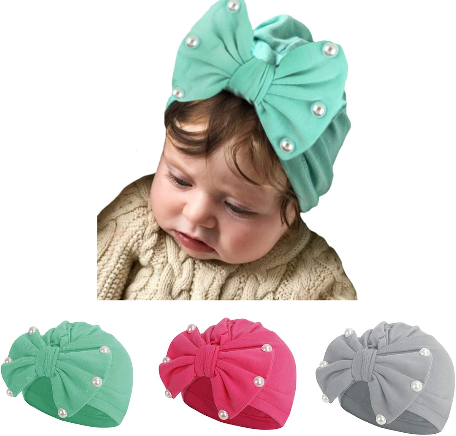 newborn pearl bow hat