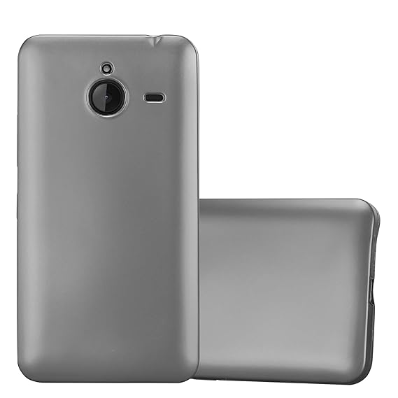 Cadorabo Hülle für Nokia Lumia 640 XL - Hülle in METALLIC GRAU – Handyhülle aus TPU Silikon im Matt Metallic Design - Silikon