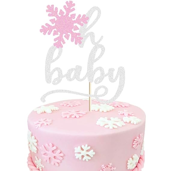 snowflake baby shower cake