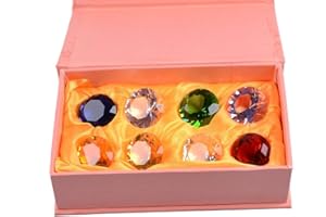 LONGWIN 30mm (1.2 inch) Crystal Diamond Paperweight Pirate Gems Birthstone Table Decorations Christmas Centerpiece Gift Idea Multicolor Gift Packing
