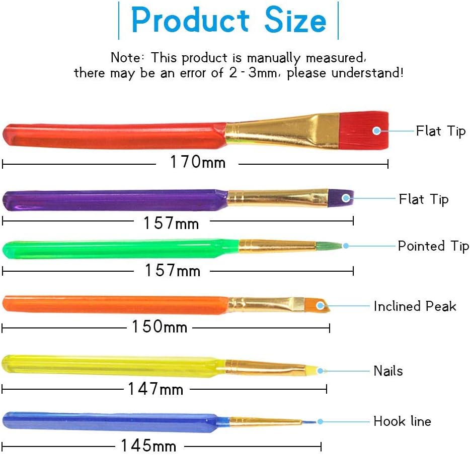 Childrens Paint Brushes, 6 Pcs Colorful Kids Paint Brush Set Plastic Paintbrushes Starter Set - Image 3
