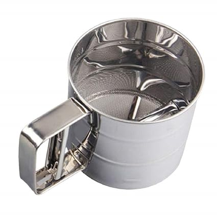 SYGA Sieve Cup Manual Sifter Powder Sieve Flour Sifter Sieve Tool Made of Stainless Steel for Powder screening