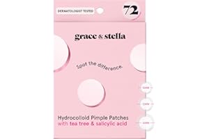 grace & stella Award Winning Multi-Size Pimple Patches for Face - Dermatologist Tested Acne Patches for Face - Hydrocolloid Patch for Breakouts, Whiteheads - Vegan Pimple Patch (Clear, 72 Pack)