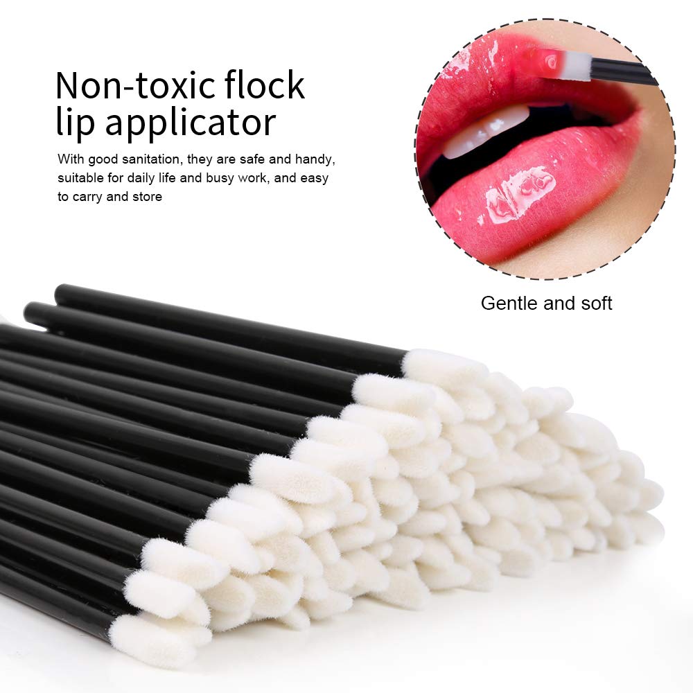 Disposable Makeup Applicators, Teenitor 100Pcs Lipstick Applicator Wands& 100Pcs Eyelash Mascara Wands Lip Gloss Lipstick Tester Eye Lash Brush Halloween Makeup: Beauty