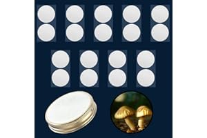 PESSILIN Mushroom Growing Supplies 0.25 μm - 18Pcs - 68mm Filter Filter Disc Mushroom Applied Under Wide Mouth Jar Lid for Mushroom Cultivation