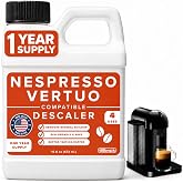 Nespresso Vertuo Compatible Descaler, 1 Year Supply, 4 Uses, 16 oz | Concentrated Coffee Maker Cleaner for Nespresso, Breville, Keurig, Delonghi, &amp; Espresso Machines - Made in USA