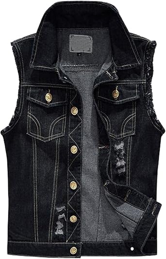 ripped sleeveless denim jacket