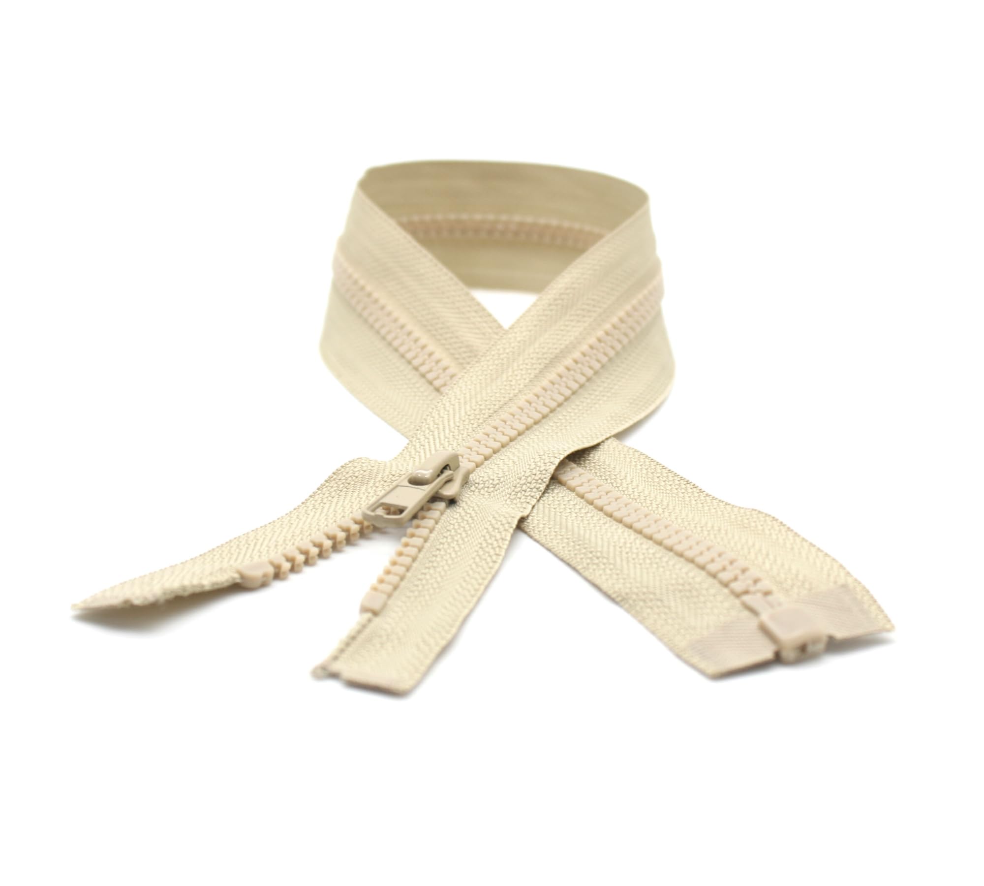 DOJA Barcelona Separable zip jacket, pack of 10, 40 cm, number 5, beige, zips per metre for sewing, zip for jackets, trousers, bags, jeans, coats, backpacks