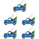 5 Pcs Christmas Ornaments Christmas Car Ornament Pendant Hanging Blue Truck Tree Decoration Tree Hanging Pendant Vintage Decor Santa Red Glass Accessories Small