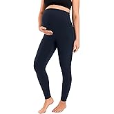 MOMANDA No Front Seam Maternity Leggings for Women 25" Over The Belly Soft Pregnancy Acivewear High Waisted Workout Lounge