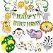Jungle Theme Party Supplies Happy Birthday Party Decorations (Safari Animals Balloons)