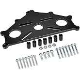 Engine Safe Stand Adapter Plate, Heavy Duty Engine Stand Plate, Black | Steel construction, compatible with Chevy Small and Big Block engines, fits SBC BBC LS LT, stable support for repairs