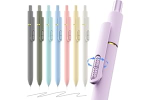 8-Pack Gel Pens, 0.5mm Black Ink Pens Fine Point Smudge-Proof & Fast-Drying, Smooth Ink Retractable Pen for Left Handed Schoo