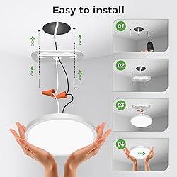 zemty LED Ceiling Light 6.5 Inch, 12W 1200lm