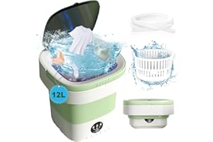 TGHIJKK Portable Washing Machine, 12L Upgraded Large Capacity Foldable Mini Washer, Deep Cleaning for Underwear, Baby Clothes, and Small Clothes, Suitable for Apartments, Dormitories, Hotels