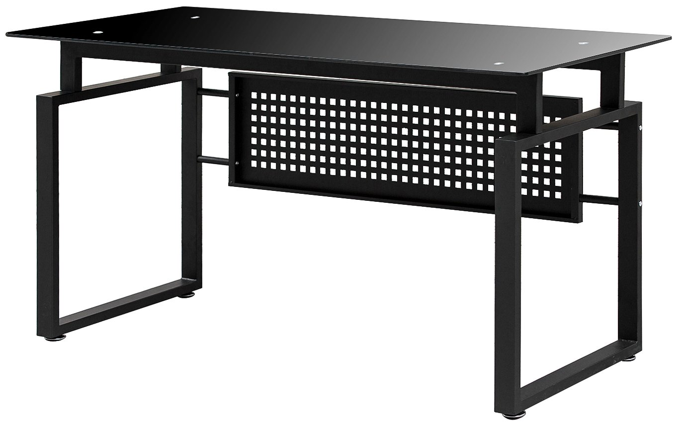 Merax Glass Computer Table With Metal Legs PC Desk Workstation Home