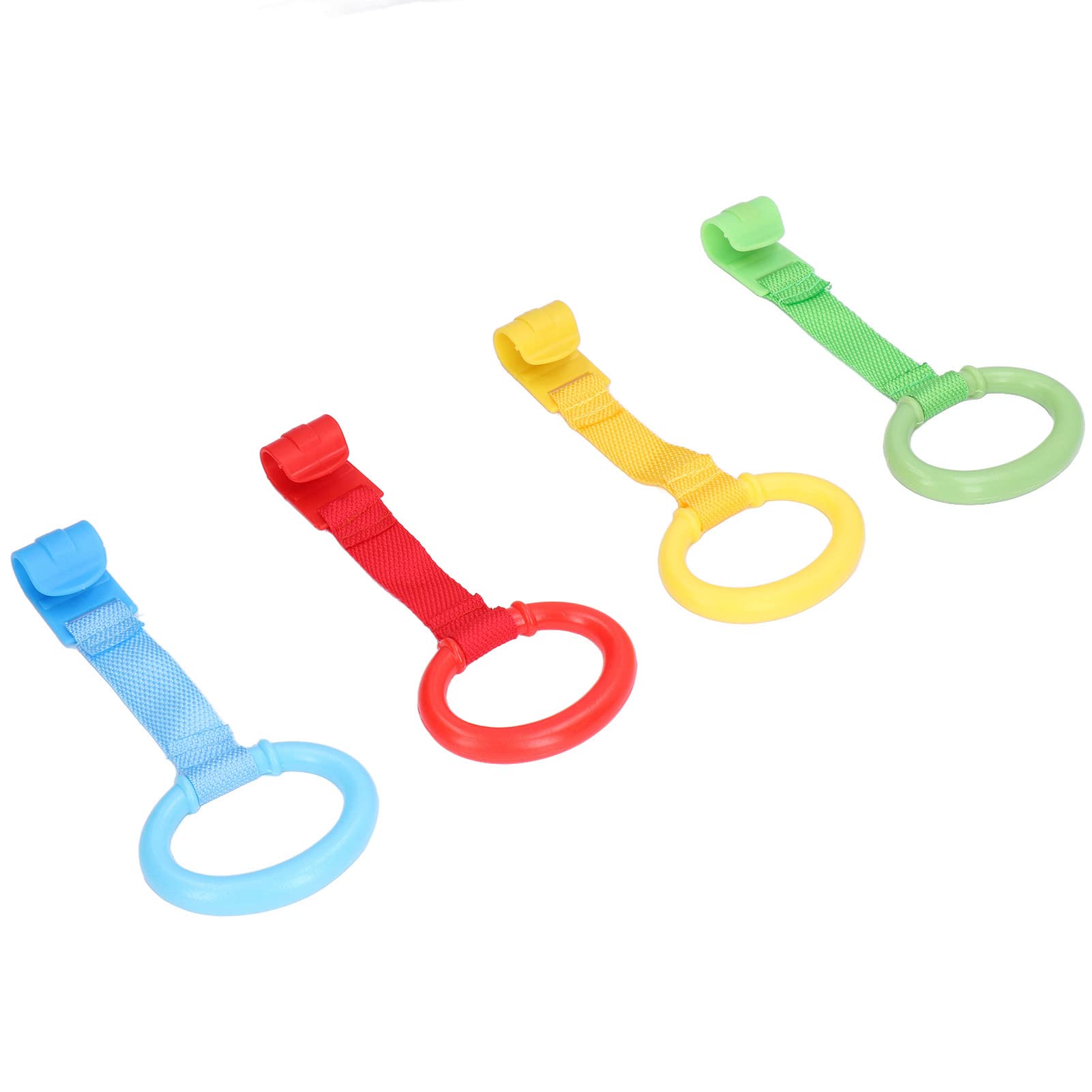 Naroote Baby Pull Up Rings, 4PCS, 12x9cm, Plastic Toddler Playpen Handles Baby Playpen Ring with Clip-On Design Walking Assistant for Infant Stand Training