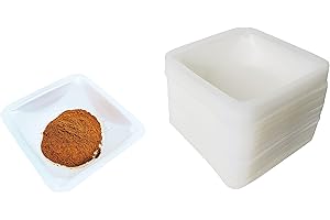 Large Square Polystyrene Weighing Dishes, Weighing Boats with Easy-Pour Spout (80 pcs)