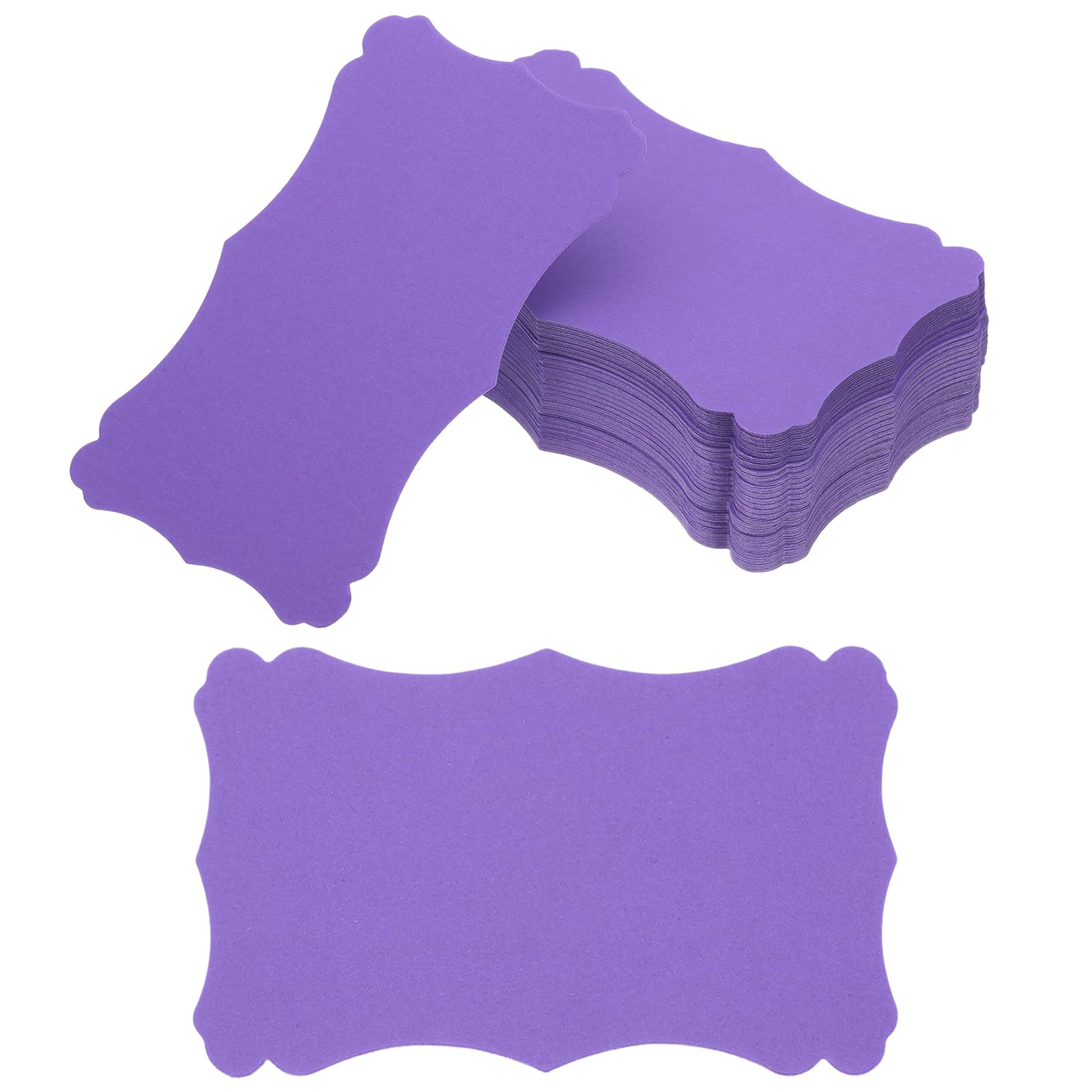 PATIKIL 3"x5" Blank Paper Business Cards, 120 Pack Small Index Flash Cards Words Message Note Card Mini Paper Tags Lace for DIY Gift, Purple