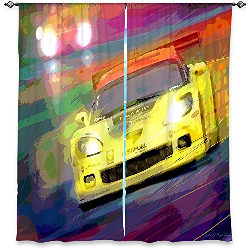 Window Curtains Unlined from DiaNoche Designs Artistic, Stylish, Unique, Decorative, Fun, Funky, Cool David Lloyd Glover Corvette LeMans Racecar