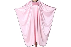Iusmnur Barber Cape, Professional Hair Salon Cape with Adjustable Metal Clip, Shampoo Hair Cutting Cape for Barbers and Stylists - 55 x 63 inches (Pink)