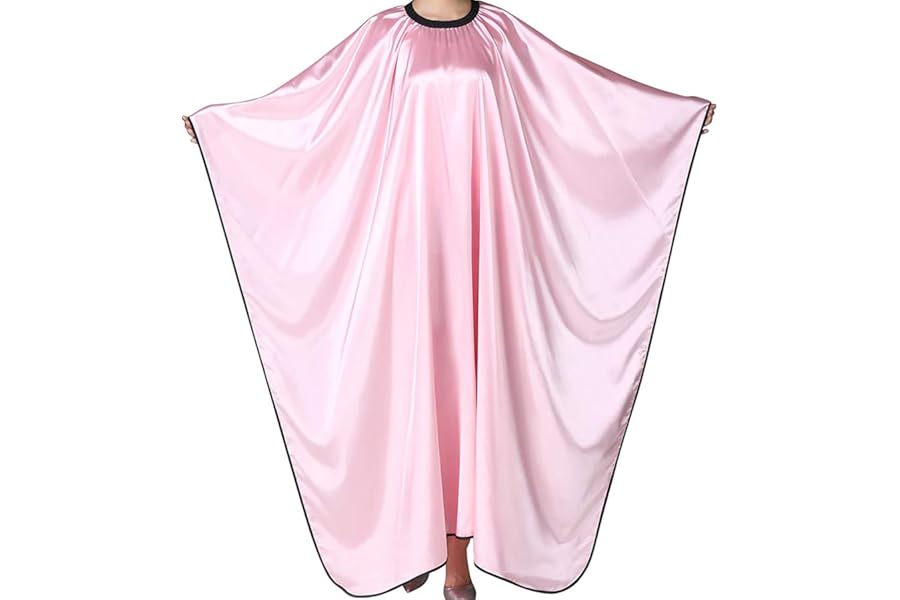 Iusmnur Barber Cape, Professional Hair Salon Cape with Adjustable Metal Clip, Shampoo Hair Cutting Cape for Barbers and Stylists – 55 x 63 inches (Pink)
