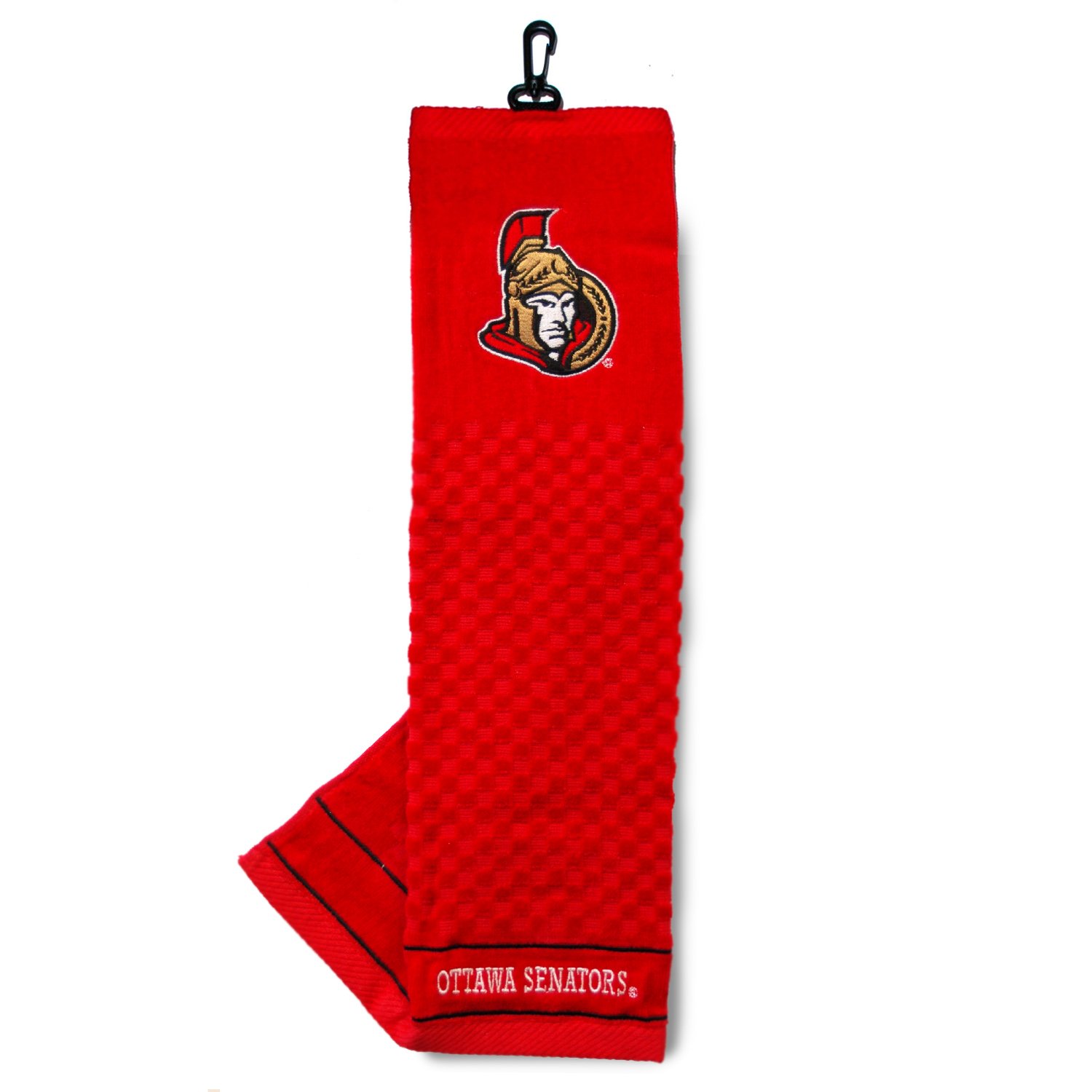 TEAM GOLF NHL Ottawa Senators Embroidered Golf Towel Embroidered Golf Towel, Checkered Scrubber Design, Embroidered Logo