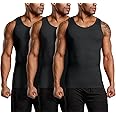 ATHLIO 3 Pack Men's Cool Dry Compression Sleeveless Tank Top, Sports Running Basketball Workout Base Layer