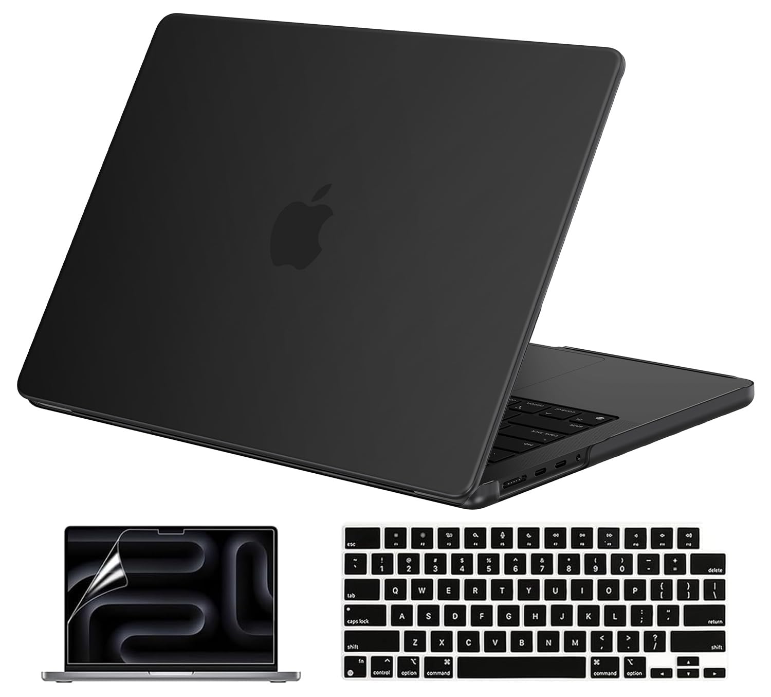 Photo 1 of EooCoo Case Compatible with MacBook Pro 14 inch M5 2026-2021 M4 M3 M2 M1 Pro/Max Chip, Matte Grip, Bump-Resistant, Hard Shell Cases with Keyboard Cover, Screen Protector - Space Black