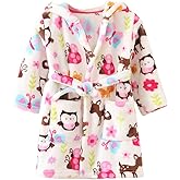 YOLIA Boys Girls Robes Kids Hooded Sleepwear Soft Fleece Bathrobes Cute Housecoat Gowns