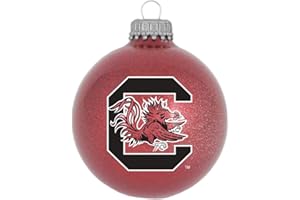 RFSJ South Carolina Gamecocks Glass Ornament, Red