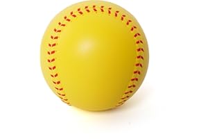 GKK 12 inch Foam Training Softballs, Yellow with Red Spray Lines 4-Pack Hitting Practice, Suitable for Girls, Practice Throwing, Safe for Soft Materials