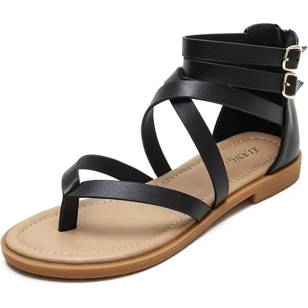Dream Pairs Women's Summer Flat Sandals – Open Toe Gladiator Style With Elastic Fit – Sizes 5-11