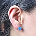 JunXin Three Color 925 Sterling Silver Round Cut Opal Stud Earring 7.5MM
