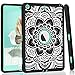 iPad case 9.7 2017 and 2018,PIXIU Heavy Duty Shockproof Full Body 3 Layer Defender Rubber Protective case Cover for iPad 5th Generation A1822 A1823 andiPad 6th A1893 A1954 Flower Black primary