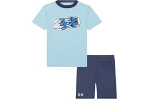 Under Armour boys Under Armour Boys' Short Sleeve Tee and Short Set, Lightweight and Breathable