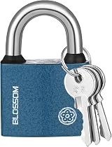 RosewineC Heavy Duty Padlock 50mm Iron Lock with 3 Keys Weatherproof Outdoor