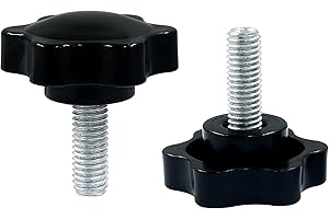 BokWin 2 Pcs Hex Shaped Clamping Knob M8x20mm Thread Knob Tightening Screw for Umbrella Base Replacement(Black)