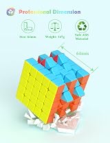 ROXENDA 5x5 Speed Cube Stickerless Frosted Fast Turn 3D Puzzle Toy view 2