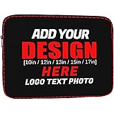 Custom Laptop Sleeve Bag Personalized Add Your Own Text Logo Image Business Briefcase Protective Case Shockproof Water-Resistant Carrying Cover with Zipper for Ultrabook, Notebook, Tablet (17 inch)